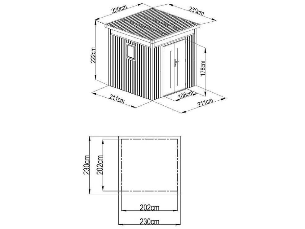 EXPERTLAND Abrigo De Jardim Aco Galvanizado Cinzento 4,4 M - Rivola* Abrigos De Jardim