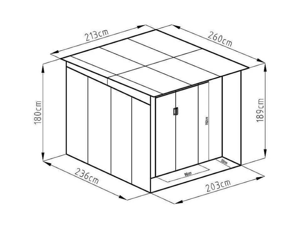 EXPERTLAND Abrigo De Jardim Em Aco Galvanizado Cinza Colmar - 5,5 M2* Abrigos De Jardim