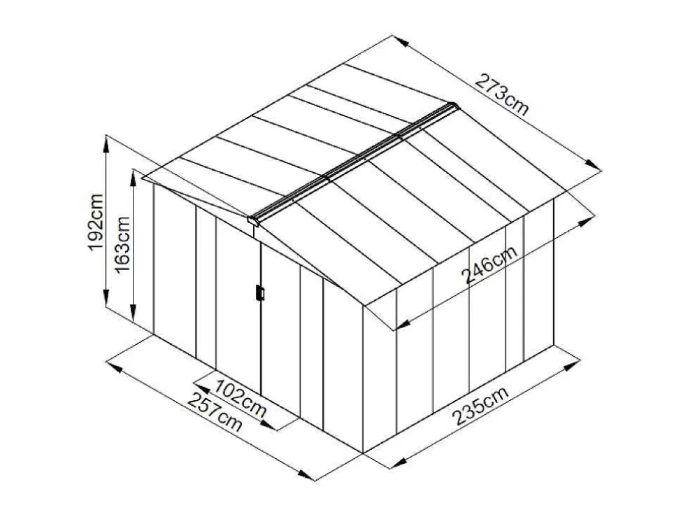 EXPERTLAND Abrigo De Jardim Em Metal Galvanizado Cinzento 6,71 M - Linus* Abrigos De Jardim