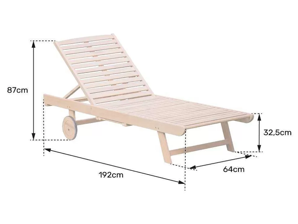 Happy Garden Acacia Dobravel Sunlounger Kanawa* Espreguiçadeira