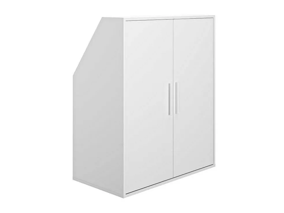 Vente-unique Armário Com Inclinacao 2 Portas Branco - Adezio* Arrumação E Acessórios De Quarto