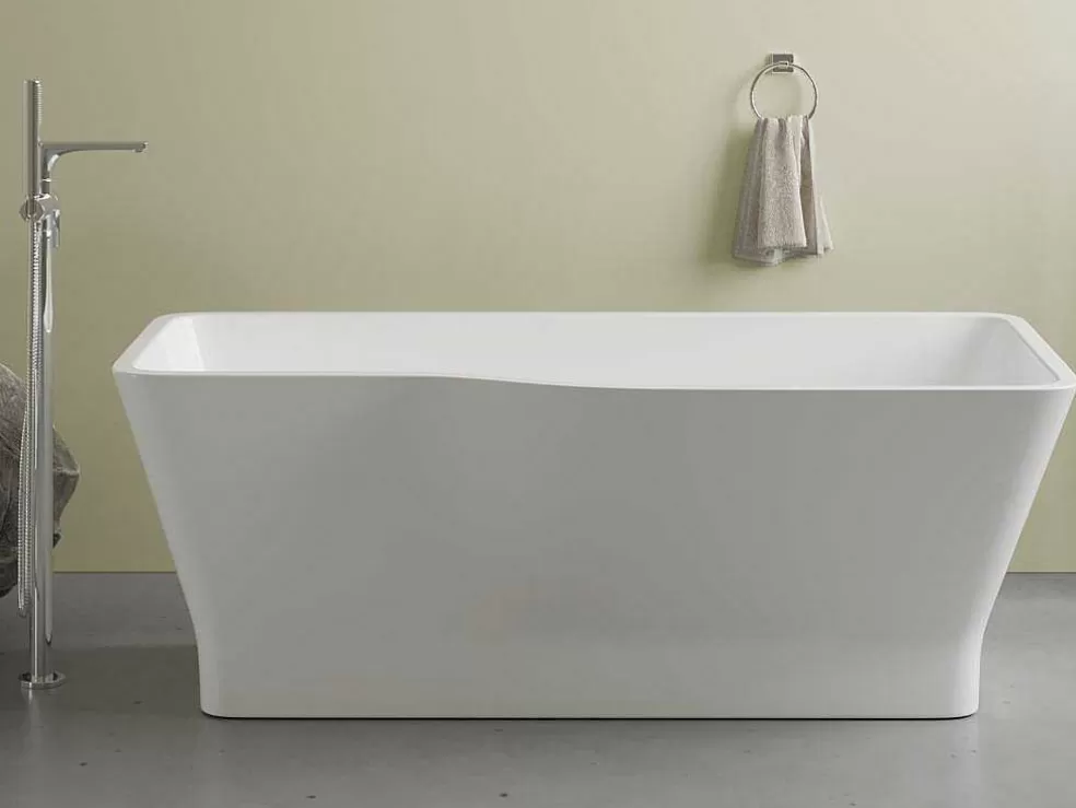 Shower & Design Banheira Clássica Assimetrica 265 L, 170 X 80 X 58 Cm, Acrilico Branco - Scriba* Banheira De Pousar
