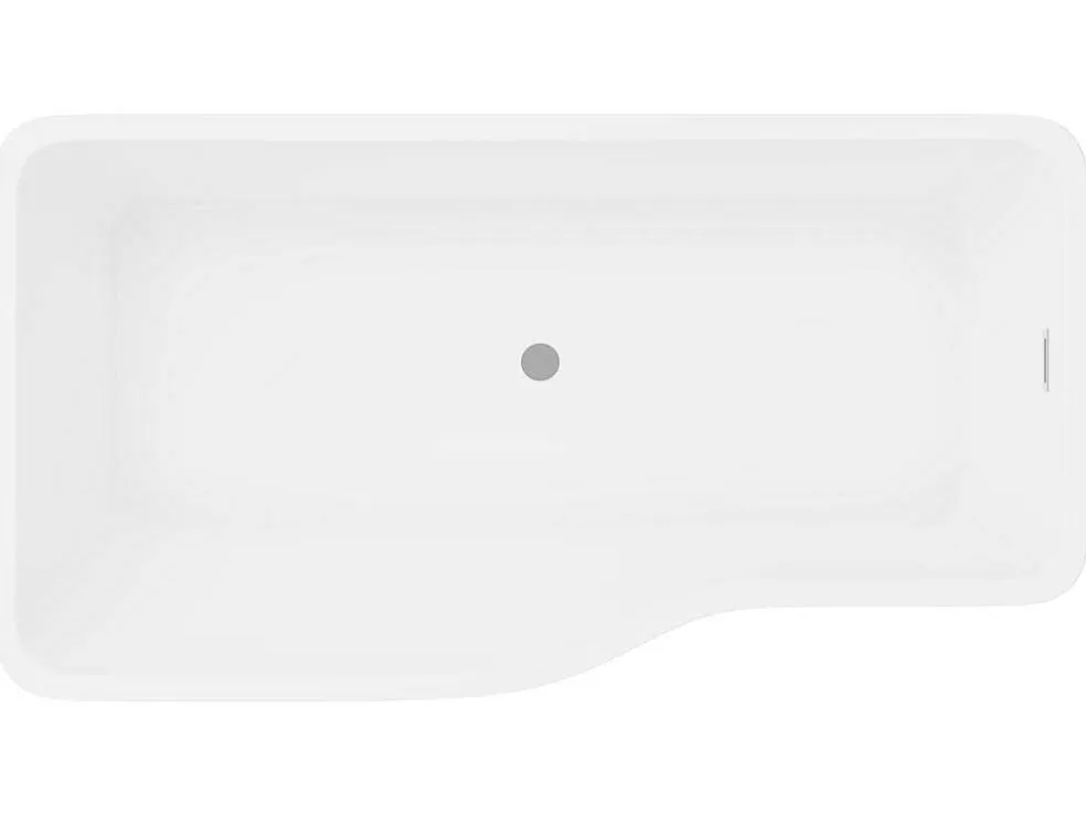 Shower & Design Banheira Clássica Assimetrica 265 L, 170 X 80 X 58 Cm, Acrilico Branco - Scriba* Banheira De Pousar