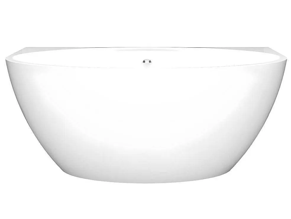 Shower & Design Banheira Semi-Clássica Oval De 197 L Dimensoes 151 X 94 X 60 Cm Cor Branco Em Acrilico - Pagrus* Banheira De Pousar E Encostar