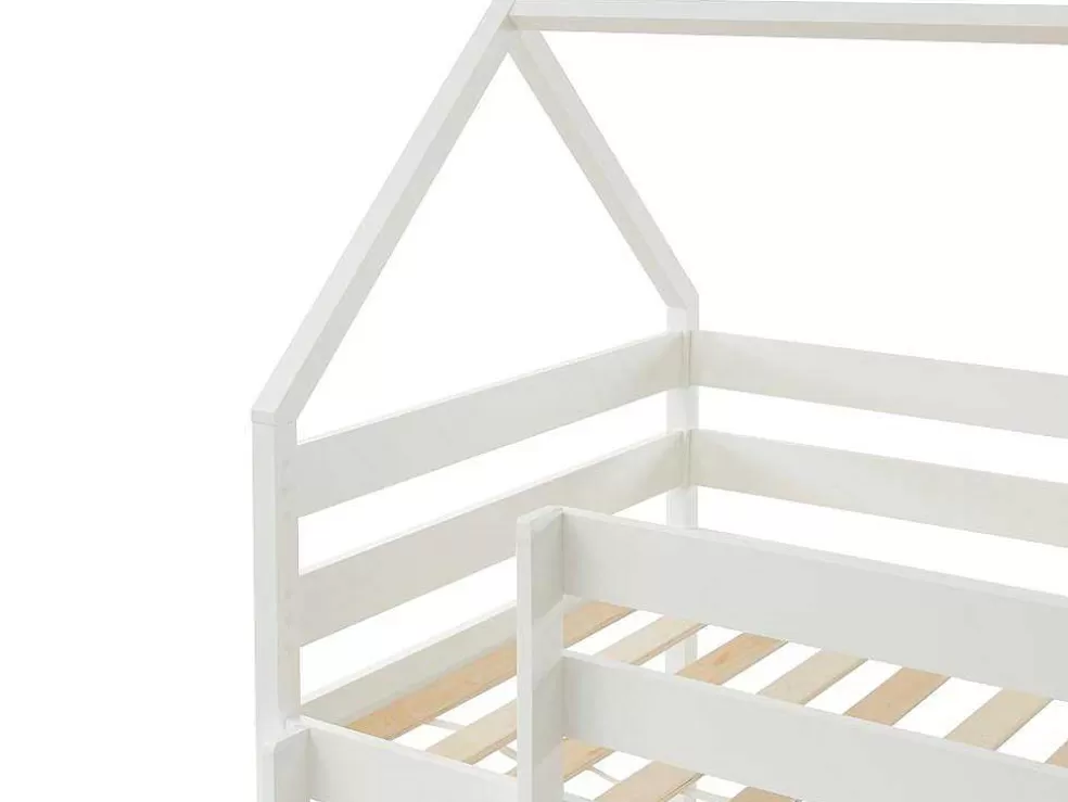 Vente-unique Beliche Cabana De 2 X 90 X 190 Cm Com 2 Gavetas Em Pinho Cor Branco - Chori* Beliche