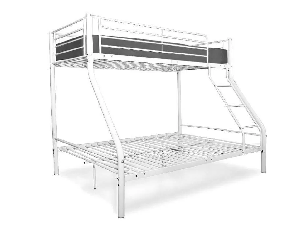 Saldosystocks Beliche Duplo E Solteiro De Metal Para 3 Péssoas, Branco* Cama De Adulto