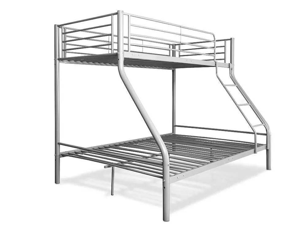 Saldosystocks Beliche Duplo Metalico Para 3 Péssoas, 200X145X96Cm Cinza* Cama De Adulto