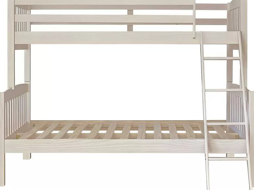 Venprodin Beliche Triplo Duplo Duplo Infantil Em Madeira Macica 190X90/190X135 - Cor Branca* Cama De Criança