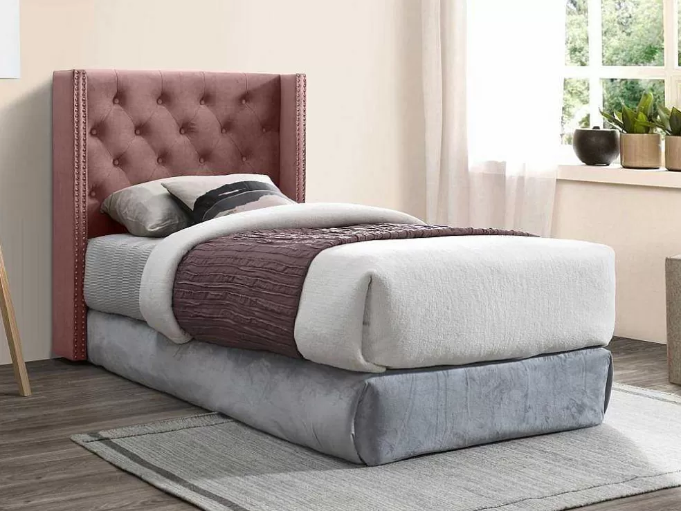 Vente-unique Cabeceira De Cama Acolchoada 100 Cm Veludo Cor-De-Rosa - Massimo* Móvel Para Quarto De Crianças