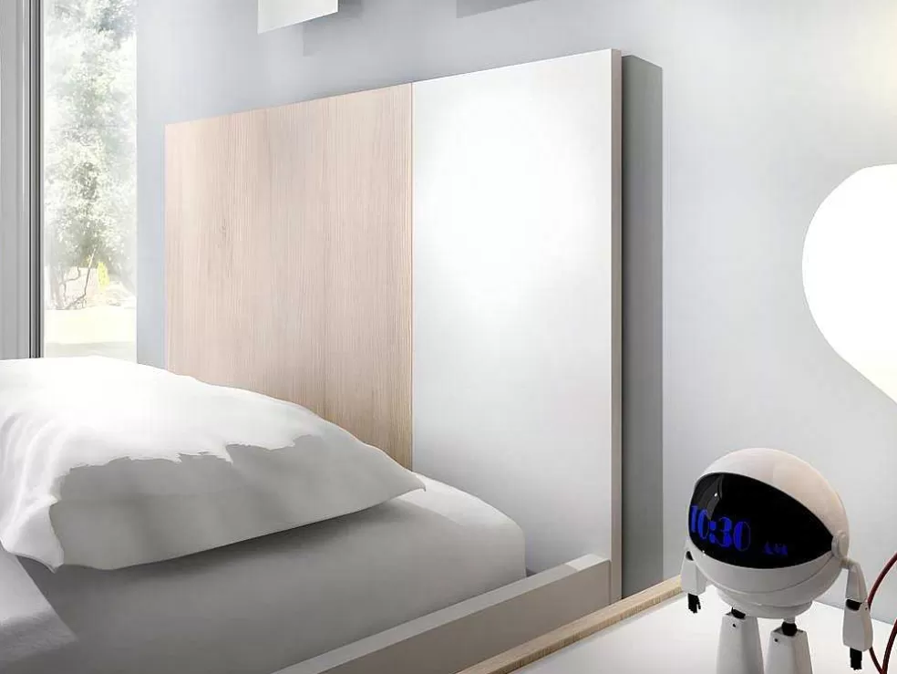 Vente-unique Cama Para Crianças 2X90X190 Cm Em Natural E Branco - Sonia* Cama Dupla