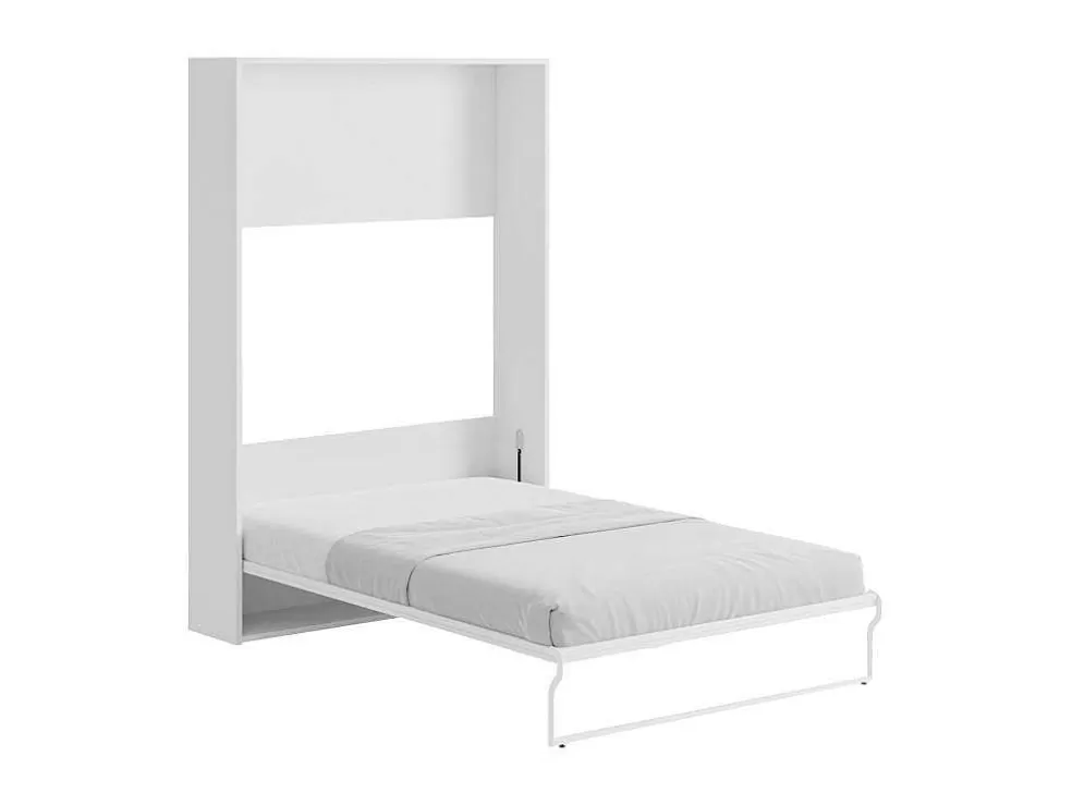 Vente-unique Cama Rebatível 140X200 Cm Abertura Vertical Manual Branco - Malina Ii* Cama De Adulto