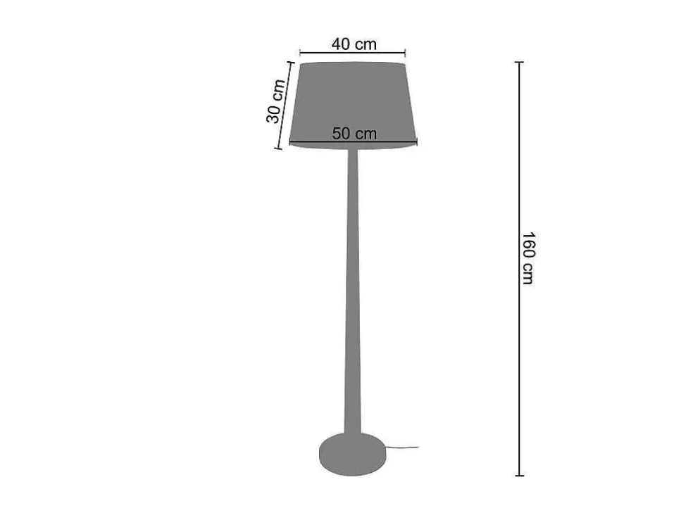 TOSEL Candeeiro De Pe Manon Tecido Coluna Preto D40 X H155 Cm* Candeeiro De Pe