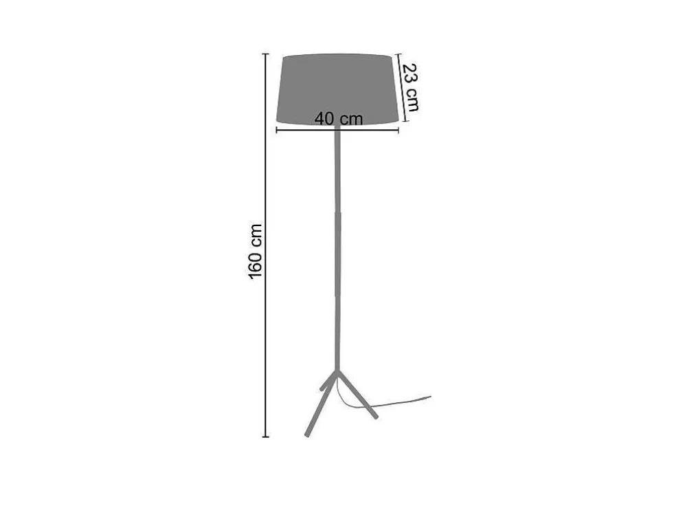 TOSEL Candeeiro De Pe Midgard Tecido Tripe Preto D60 X H150 Cm* Candeeiro De Pe