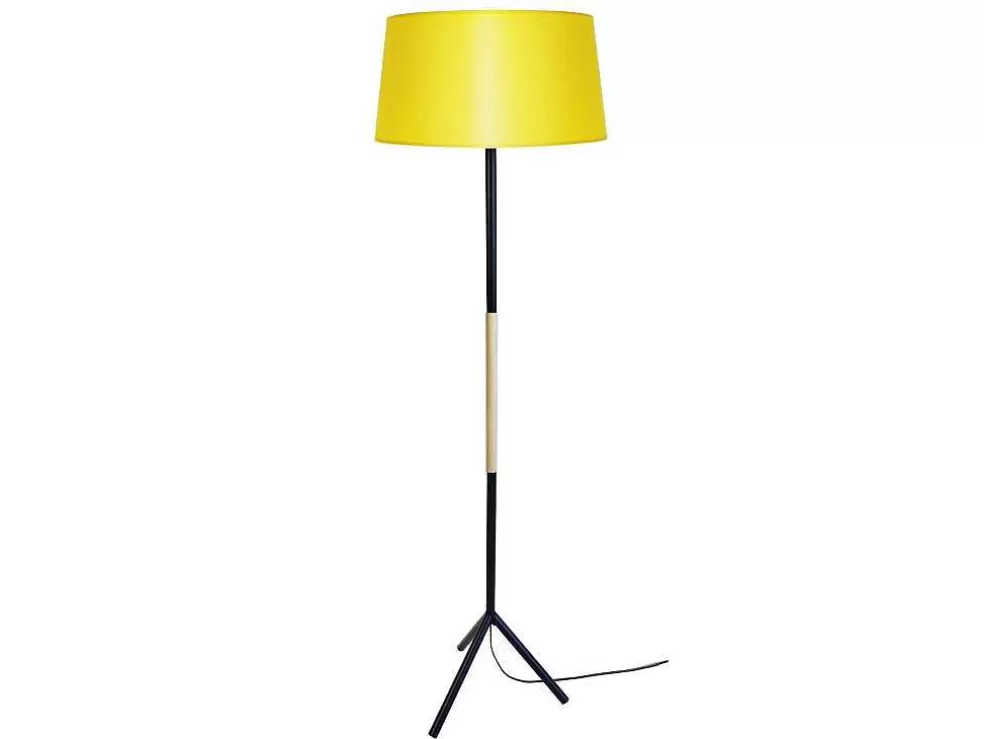 TOSEL Candeeiro De Pe Midgard Tecido Tripe Preto D60 X H150 Cm* Candeeiro De Pe