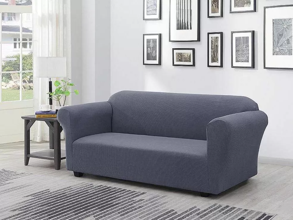 OZAIA Capa De Sofá Extensivel De C. 230 Cm Cor Antracite - Naples* Têxtil De Casa