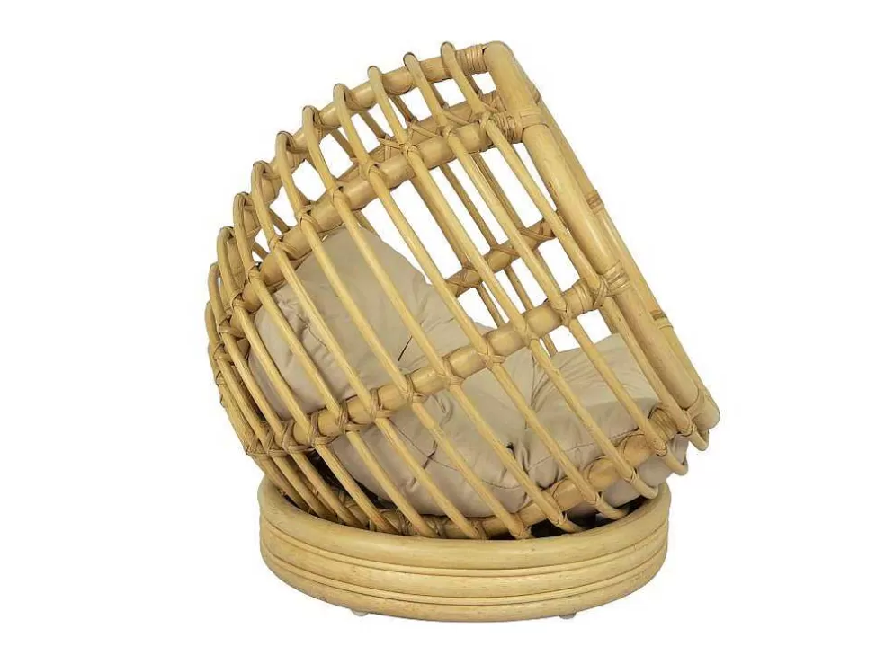 Vente-unique Cesto Redonda Para Animais Em Rotim C49,5 X A52 Cm Natural - Malabo* Acessórios Para Animais De Estimação