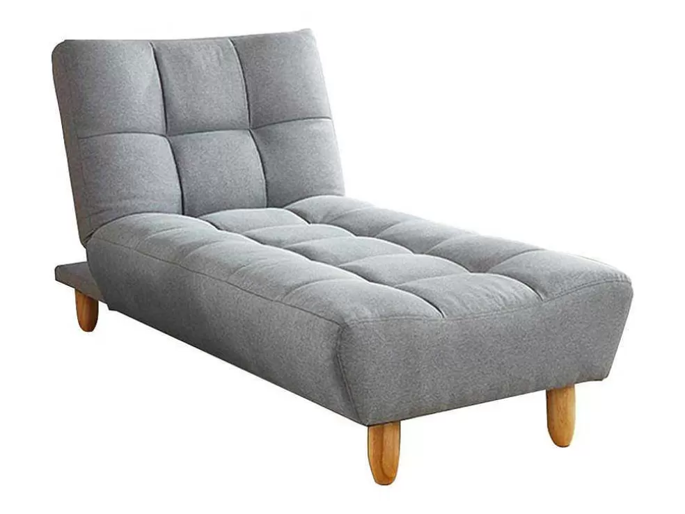 Vente-unique Chaise Longue Clic Clac Em Tecido Cinzento - Esteban* Chaise Longue