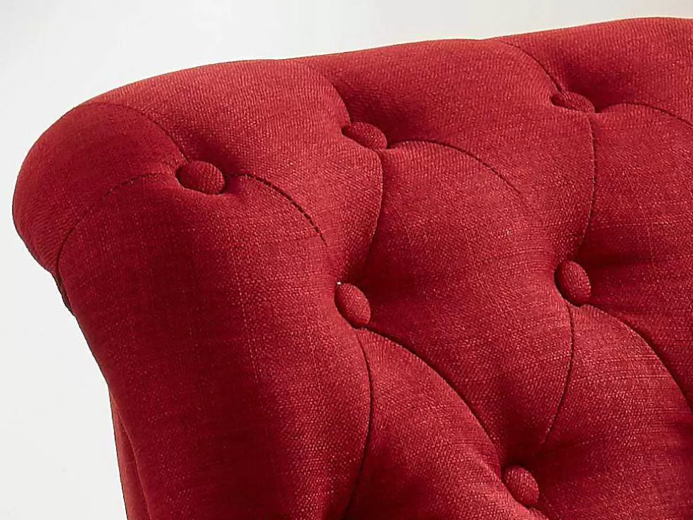 Vente-unique Chaise Longue Direita Em Tecido Vermelho - Anouk* Chaise Longue