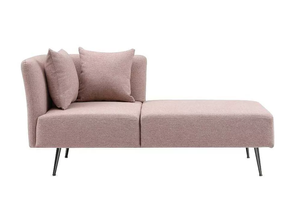 Vente-unique Chaise-Longue Direita Em Tecido Cor-De-Rosa - Napasa* Chaise Longue