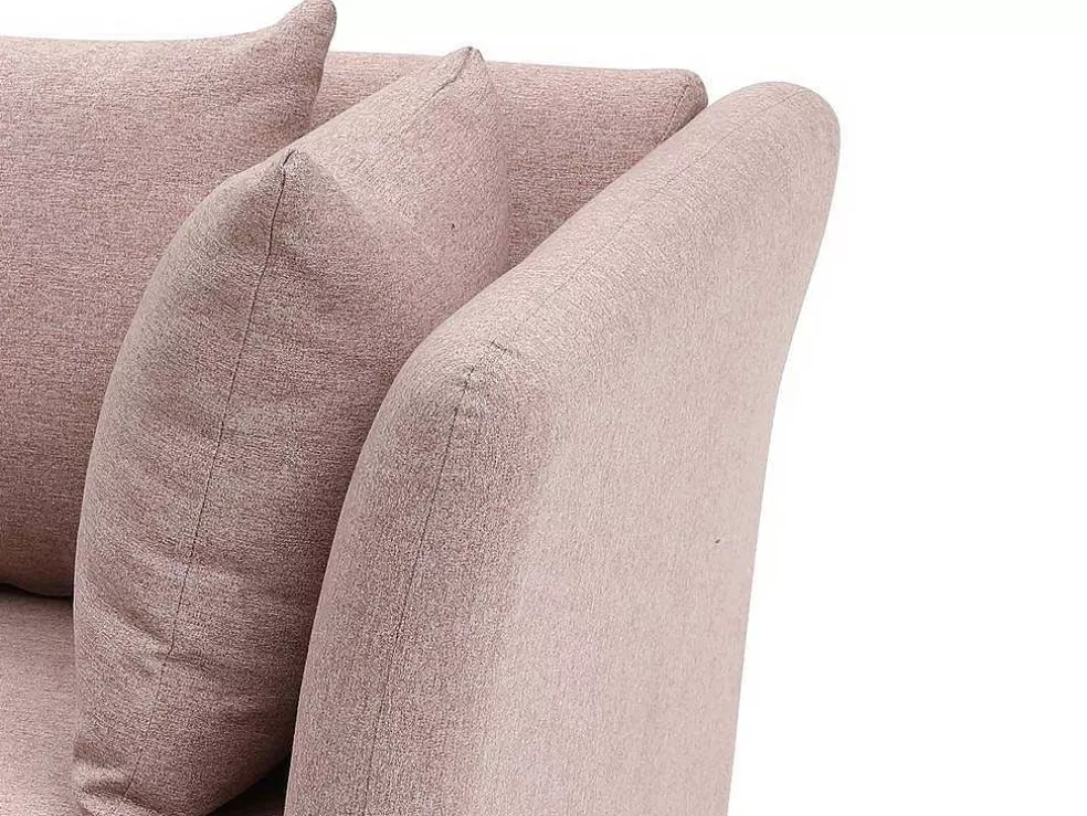 Vente-unique Chaise-Longue Esquerda Em Tecido Cor-De-Rosa - Napasa* Chaise Longue