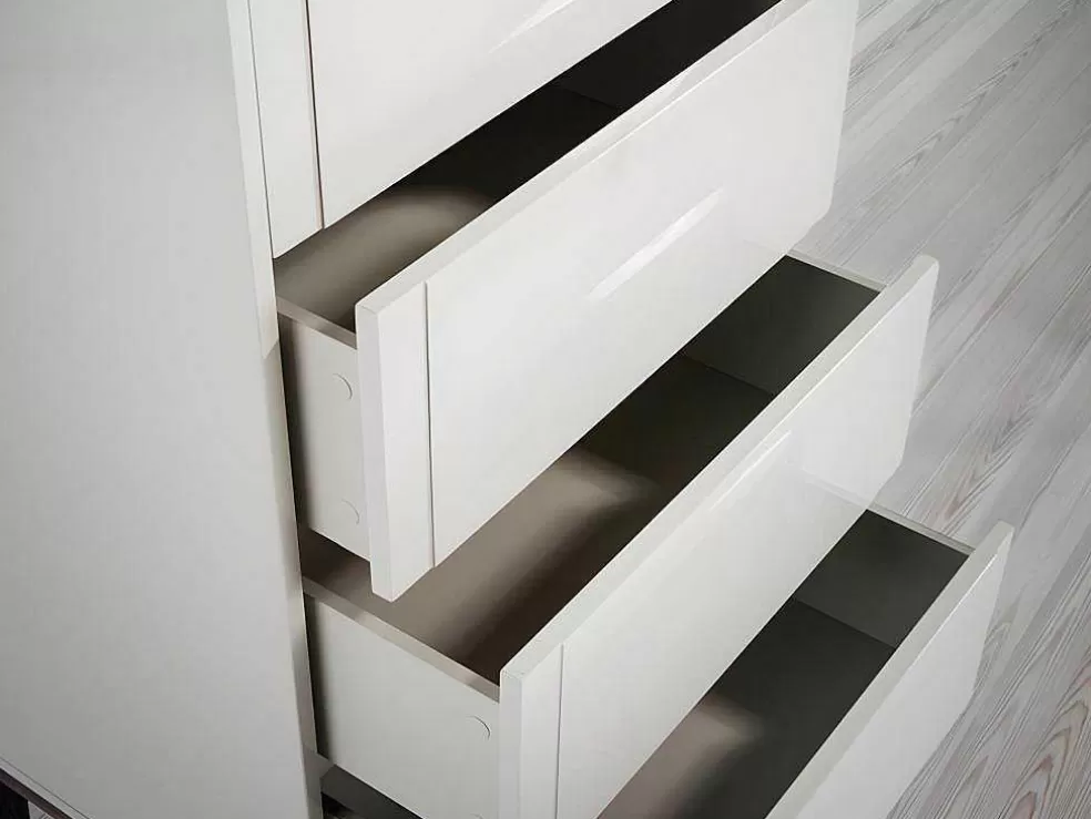 Angel Cerda Chiffonier Em Mdf Lacado Em Niebla Brillo Com Quatro Gavetas 7036* Cómoda
