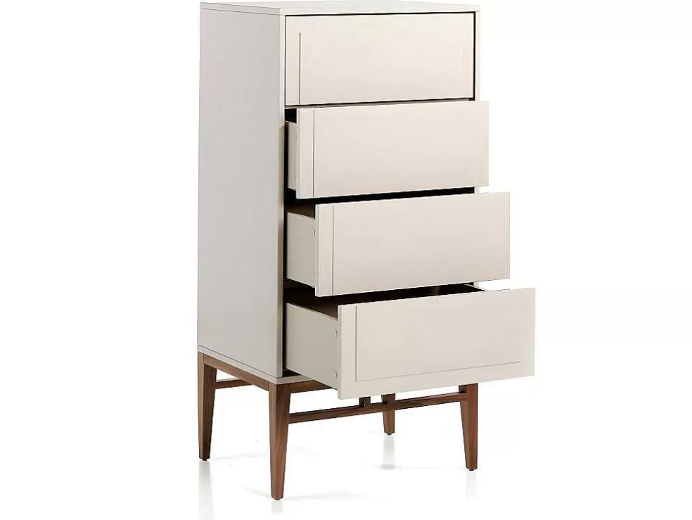 Angel Cerda Chiffonier Em Mdf Lacado Em Niebla Brillo Com Quatro Gavetas 7036* Cómoda