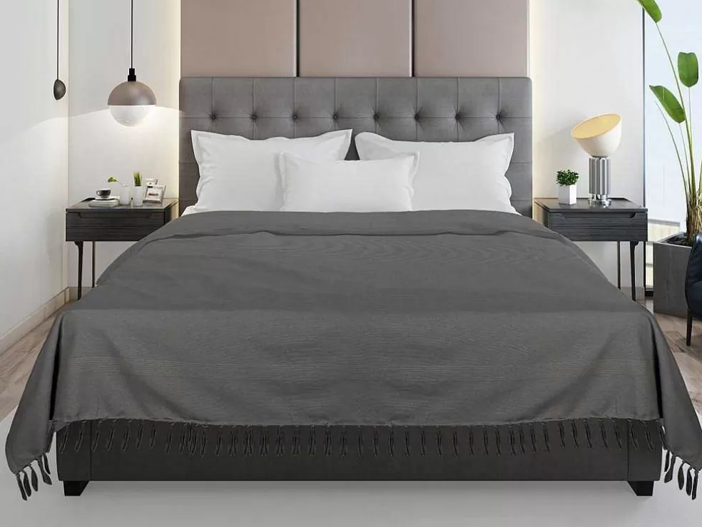 OZAIA Colcha Com Franjas Em Algodao 230 X 250 Cm Cinza - Segna* Roupa De Cama