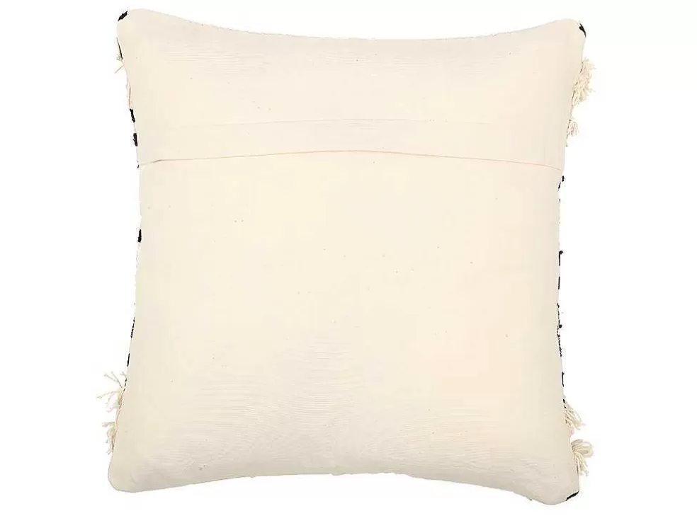 OZAIA Conjunto De 2 Almofadas Com Franjas Em Algodao De 40 X 40 Cm Cor Amarelo E Bege - Karius* Têxtil De Casa