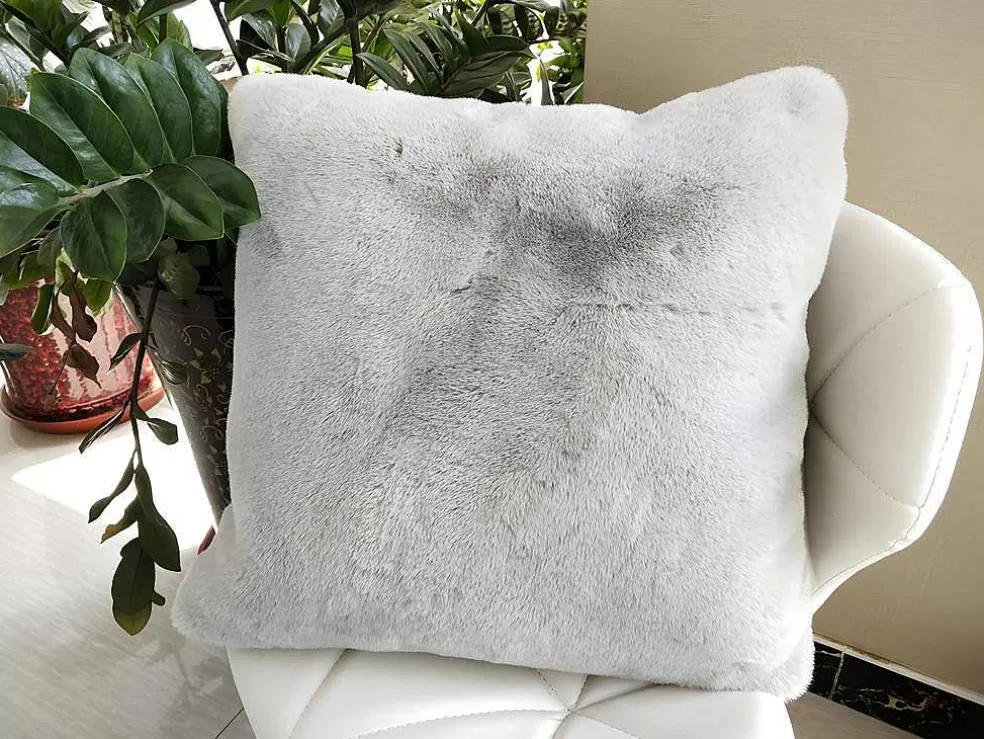 OZAIA Conjunto De 2 Almofadas Efeito Pelo 100% Poliester 45X45 Cm Cinza - Bunny* Têxtil De Casa
