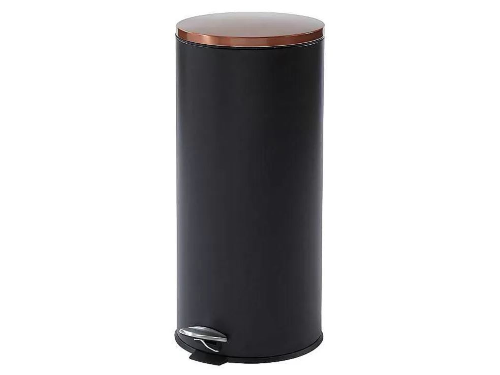 OZAIA Conjunto De 2 Caixotes Do Lixo Com Pedal Em Inox De 30 L E 3 L Cor Preto E Cobre - Pira* Acessórios E Arrumação De Cozinha