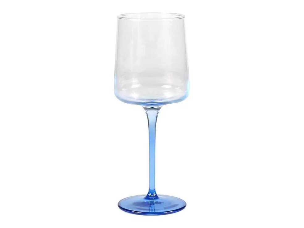 OZAIA Conjunto De 6 Copos De Vinho Azuis Com Base De 27 Cl - D. 9.5 X A. 13 Cm - Coraly* Louça E Utensílios De Cozinha