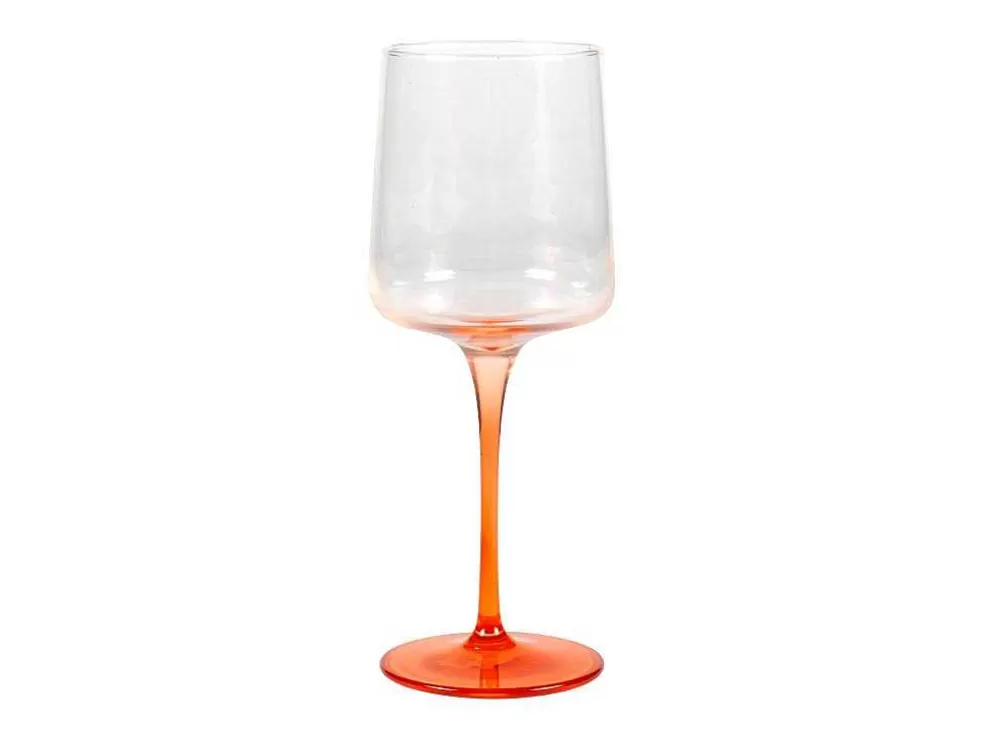 OZAIA Conjunto De 6 Copos De Vinho De Pe Laranja 27 Cl - D. 9.5 X A.13Cm - Coraly* Louça E Utensílios De Cozinha