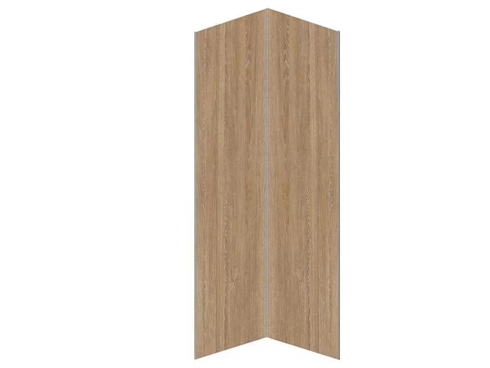 Shower & Design Conjunto De 2 Paineis De Parede De Duche Efeito De Madeira Aluminio Com Perfis 2 X L90 X A210 Cm - Eneko* Painel De Parede Para Duche