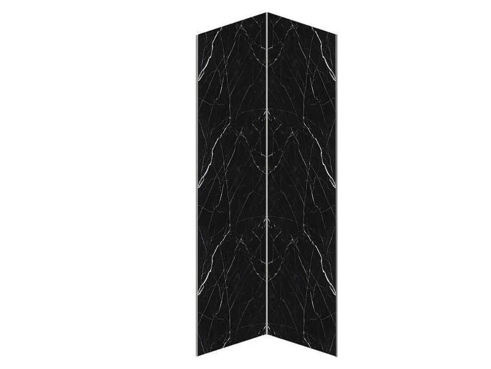 Shower & Design Conjunto De 2 Paineis De Parede De Duche Efeito Marmore Aluminio Com Perfis 2 X L90 X A120 - Eneko* Painel De Parede Para Duche