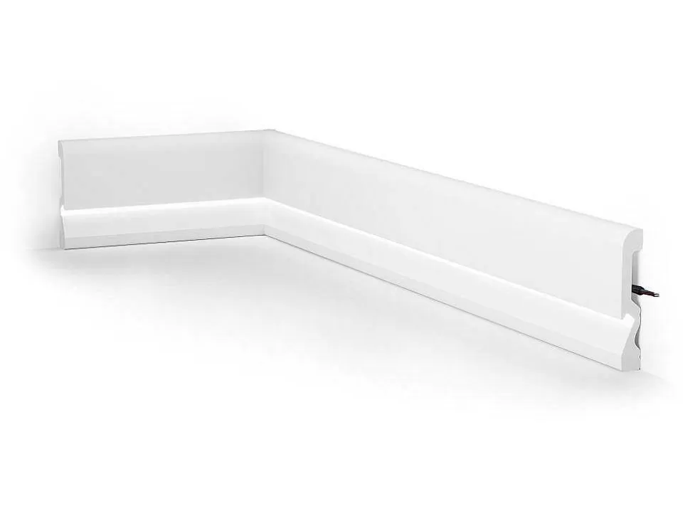 Vente-unique Conjunto De 3 RodaPés Em Polistireno C290 X A10 Cm Branco - Coreo* Rodape