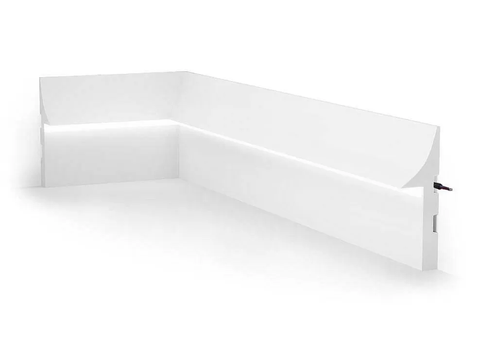 Vente-unique Conjunto De 3 RodaPés Em Polistireno C290 X A15 Cm Branco - Radeno* Rodape