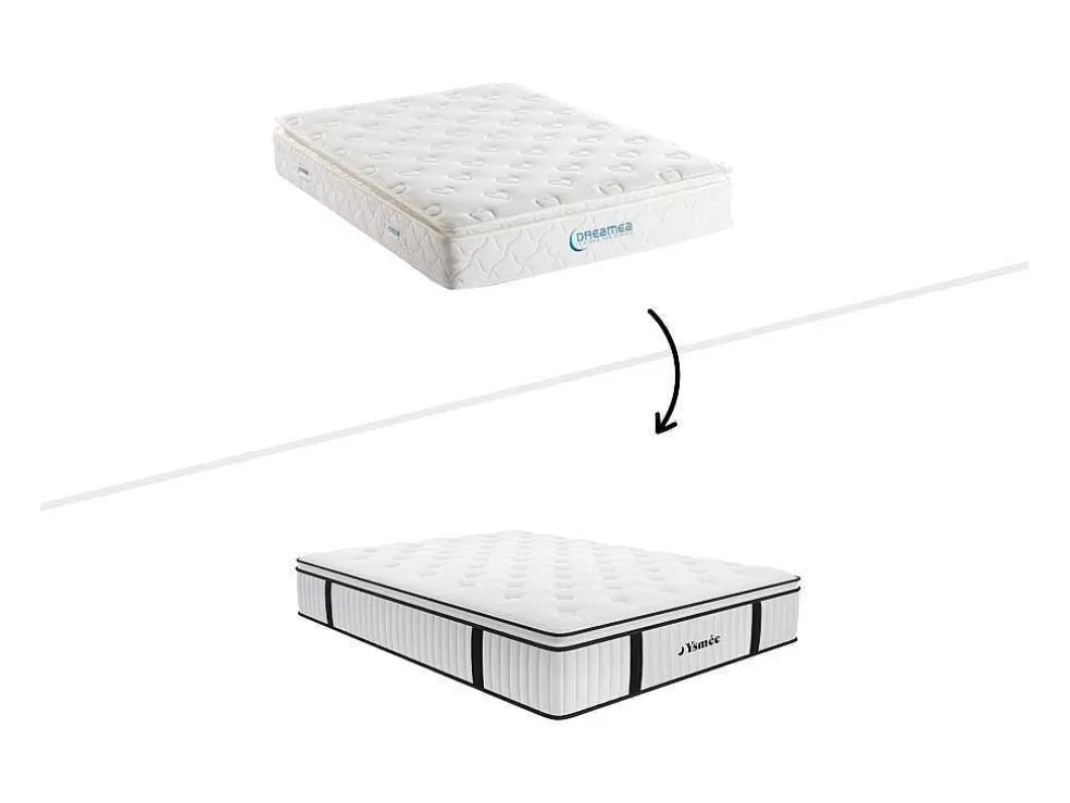 DREAMEA Conjunto Sommier + Colchão Molas Ensacadas Sobrecolchão Integrado American Dream Da - 200 X 200 Cm* Conjunto Colchão E Sommier