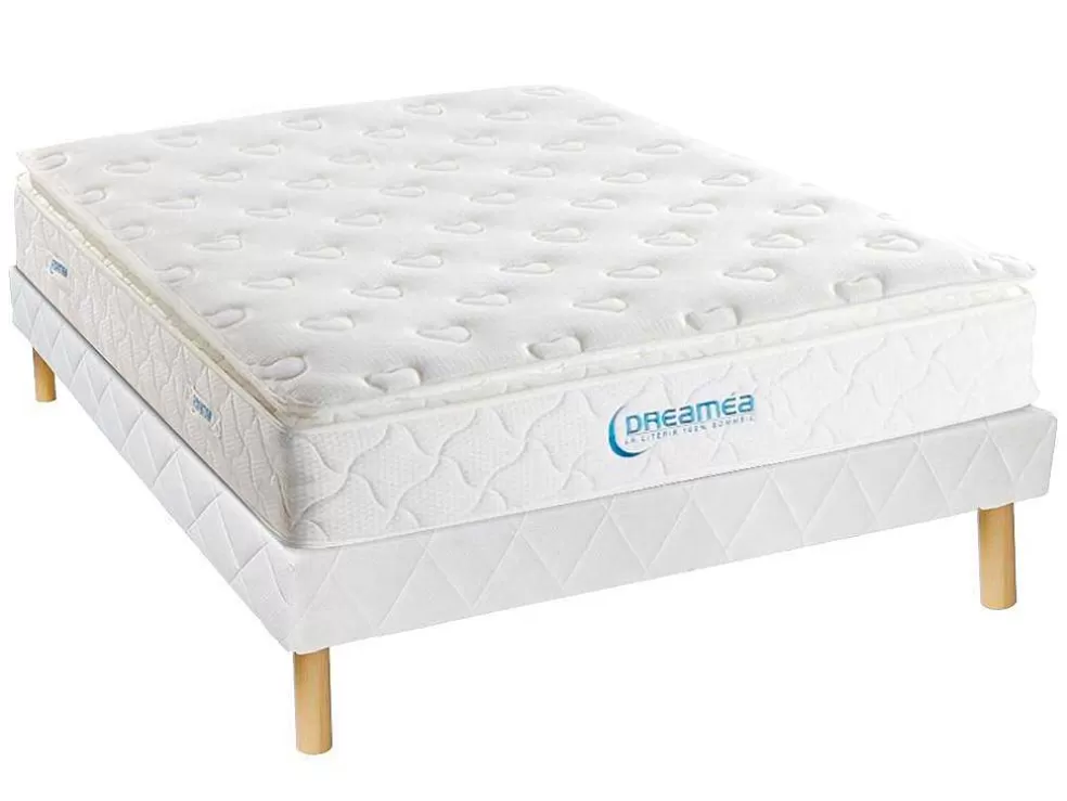 DREAMEA Conjunto Sommier + Colchão Molas Ensacadas Sobrecolchão Integrado American Dream Da - 140 X 190 Cm* Conjunto Colchão E Sommier