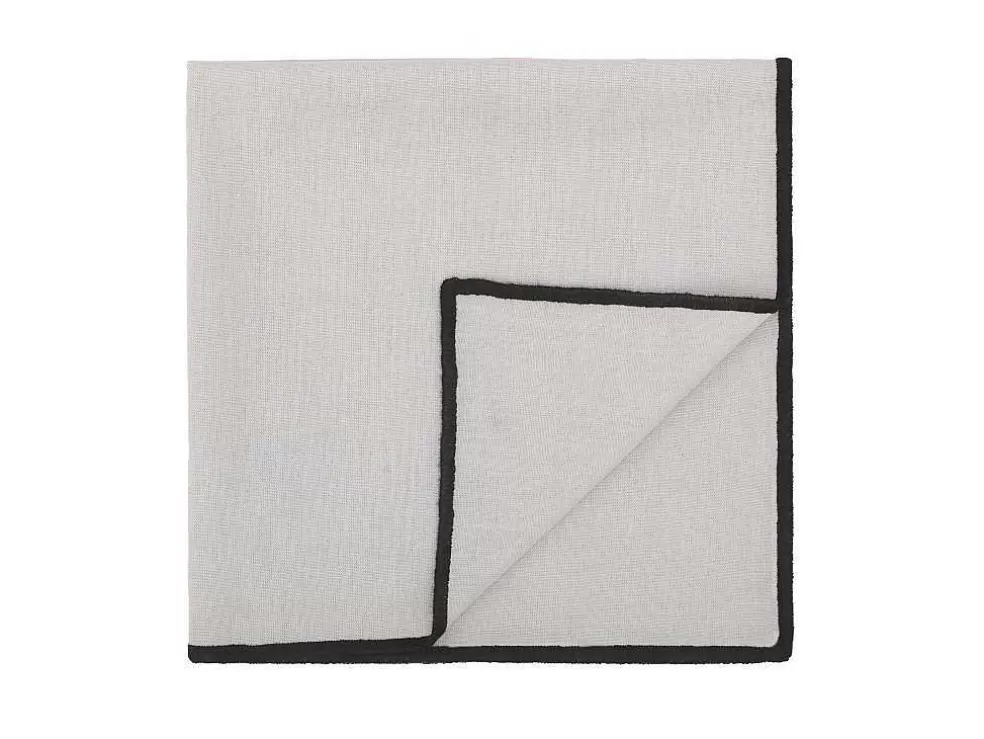 OZAIA Conjunto Toalha + 4 Guardanapos De Mesa Em Linho E Algodao, Borda Preta, Taupe, 170 X 300 Cm - Borina* Têxteis De Mesa