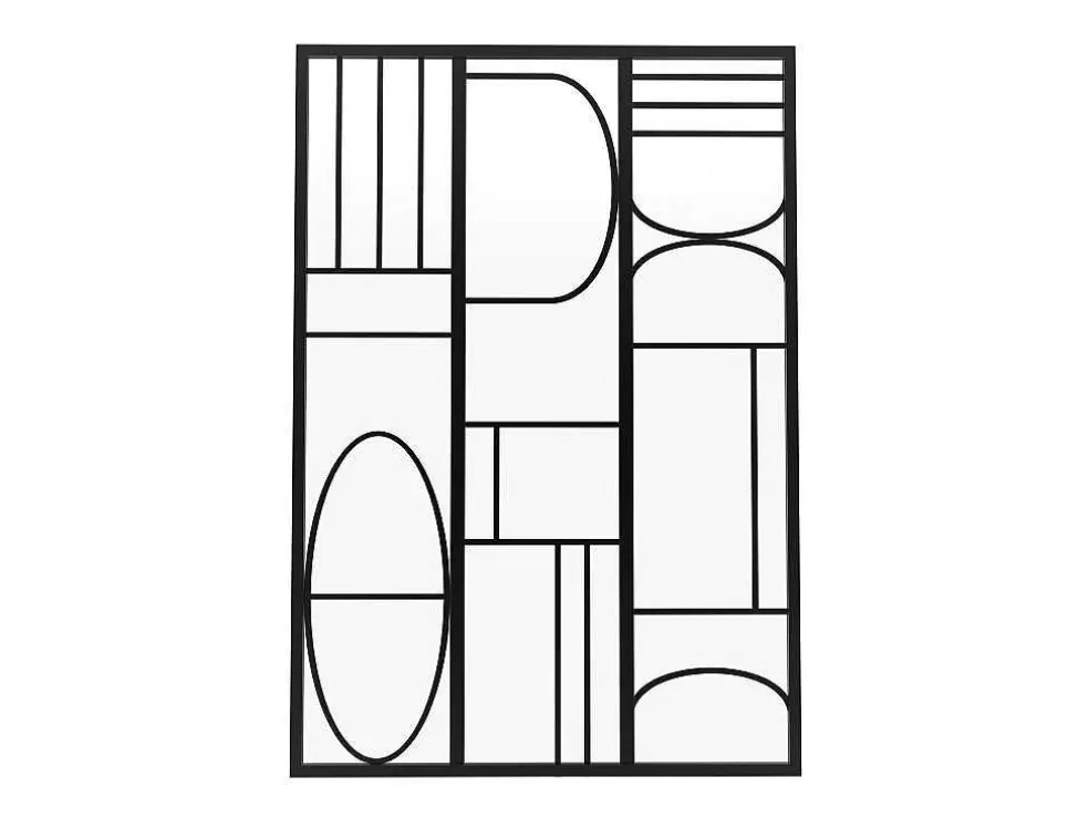 Vente-unique Divisória De Atelier Aluminio Termolacado Estilo Art Deco 90X130 Cm, Preto - Coubarta* Divisória De Ambiente
