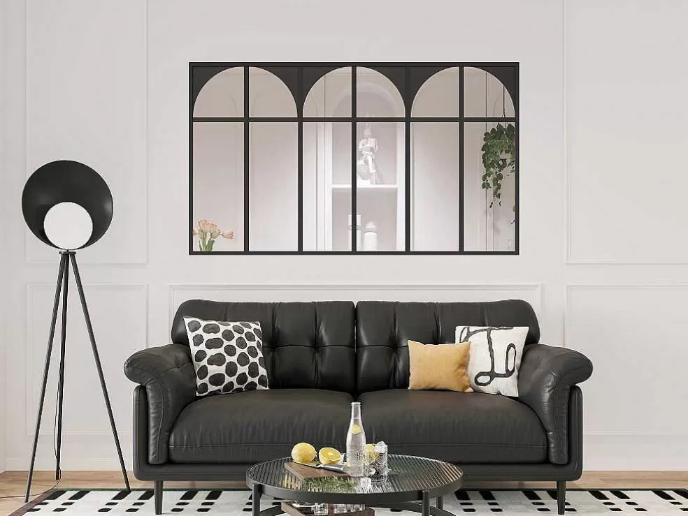 Vente-unique Divisória De Atelier Art Deco Aluminio Termolacado 180X105 Cm Preto - Arcadea* Divisória De Ambiente