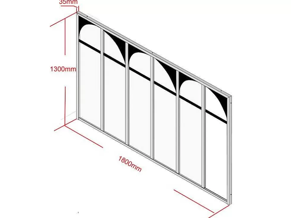 Vente-unique Divisória De Atelier Art Deco Em Aluminio Termolacado 180X130 Cm Preto - Arcadea* Divisória De Ambiente