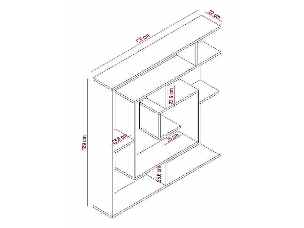 EPIKASA Estante Giusi, Branco, 125X22X129 Cm, * Biblioteca, Vitrina, Estante