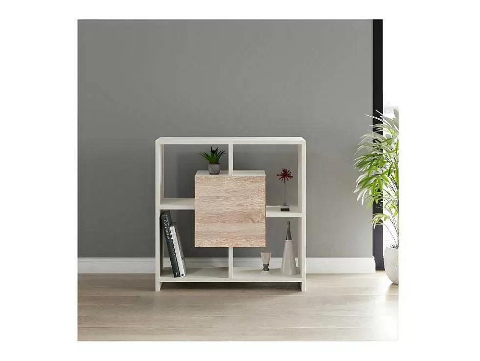 EPIKASA Estante Sider, Branco, Sonoma, 80X30X80 Cm, * Promoções Sala