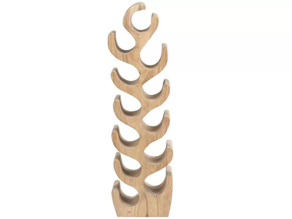 OZAIA Garrafeira Em Madeira De Suar Para 12 Garrafas De C. 28 X L. 19 X A. 100 Cm Cor Natural - Guimaras* Acessórios De Arrumação