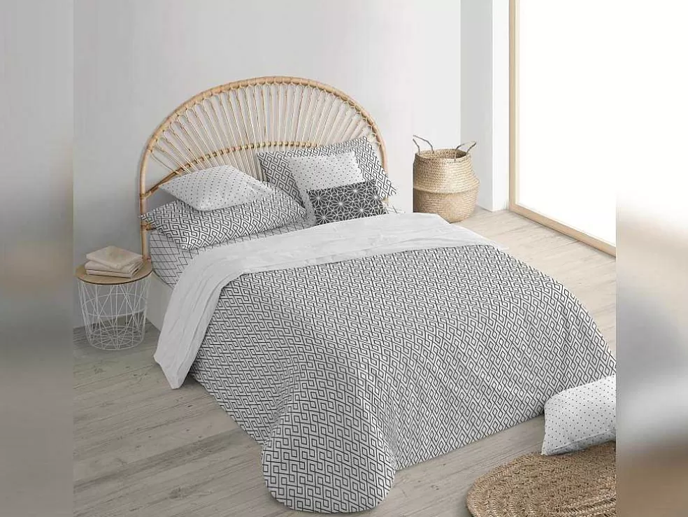 Purline Housse De Coussin 100% Coton 1 Piece Gris Imprime Geometrique 30X50* Têxtil De Casa