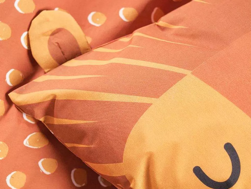 OZAIA Jogo De Cama De Criança Algodao 57 Fios/Cm , Capa De Edredão 140 X 200 Cm + 1 Fronha 63 X 63 Cm Castanho - Mokasio* Roupa De Cama