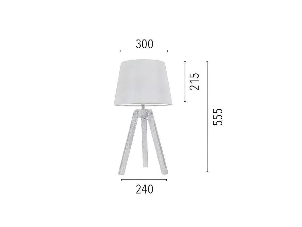 EPIKASA Lampada De Mesa Tripod, Carvalho, Antracite, 30X30X55,5 Cm, * Promoções Decoração