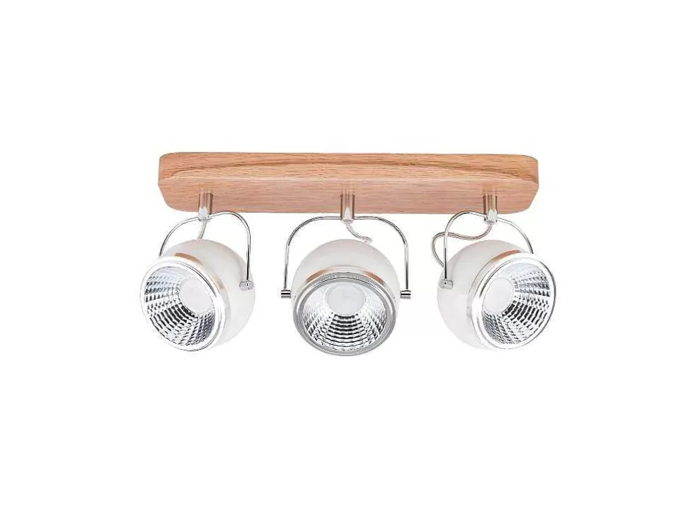 EPIKASA Lampada De Tecto Ball, Carvalho, Cromio, Branco, 42X11X20 Cm, * Promoções Decoração