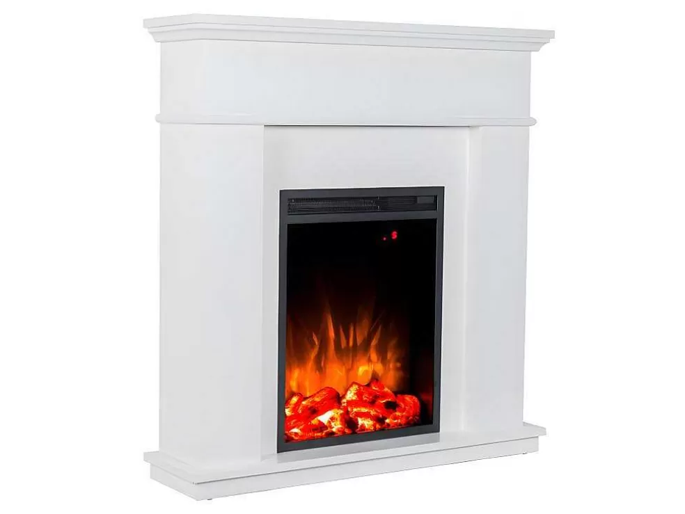 FLAMATECH Lareira Electrica De Pousar Vesuvia - Com Cobertura - C98 X L24 X A102.5Cm - Branco* Lareira Elétrica